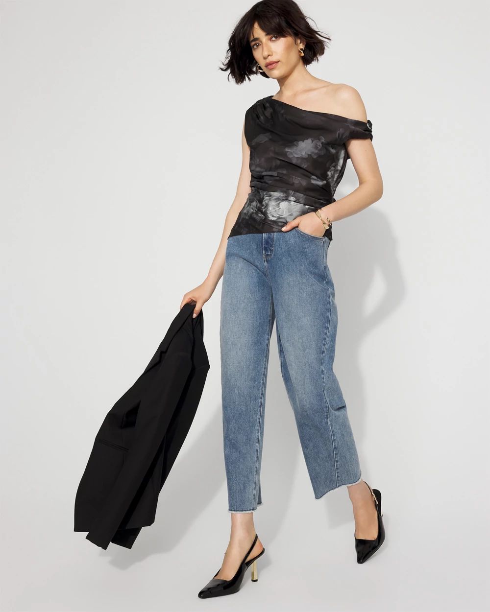 Off-the-Shoulder Satin Top | White House Black Market